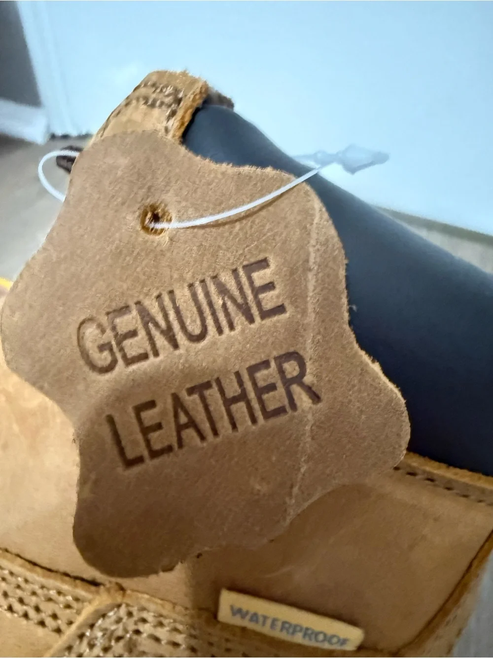 Men's Brown Genuine Leather Lace-Up Work Boots by